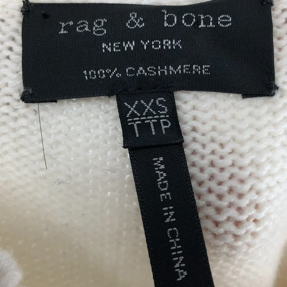 rag & bone White and Navy Funnel Neck Colorblock Sweater - Picture 4 of 16